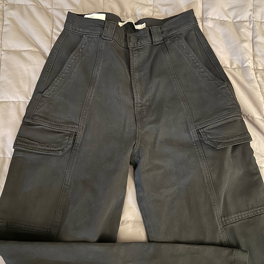 Hudson Jeans Black Cargo Pants with Utility Pockets